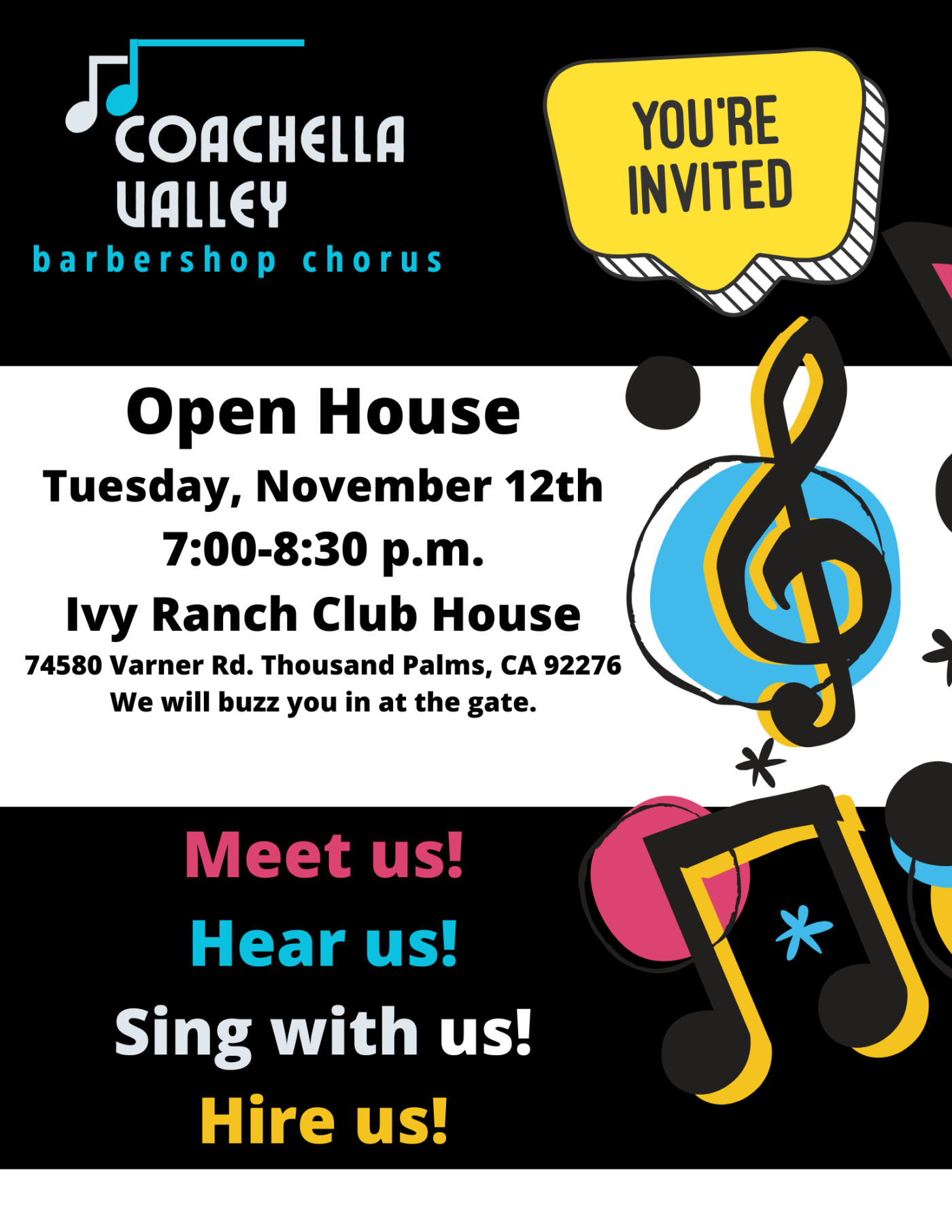Coachella Valley Chorus Open House KESQ Events